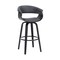 Armen Living Julyssa 26" Counter Height Swivel Gray Faux Leather and Black Wood Bar Stool LCJSBAGRBL26 - alternate 1